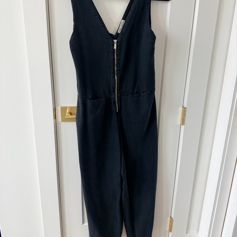 Zara TRF Faded Black Zip Front Jumpsuit